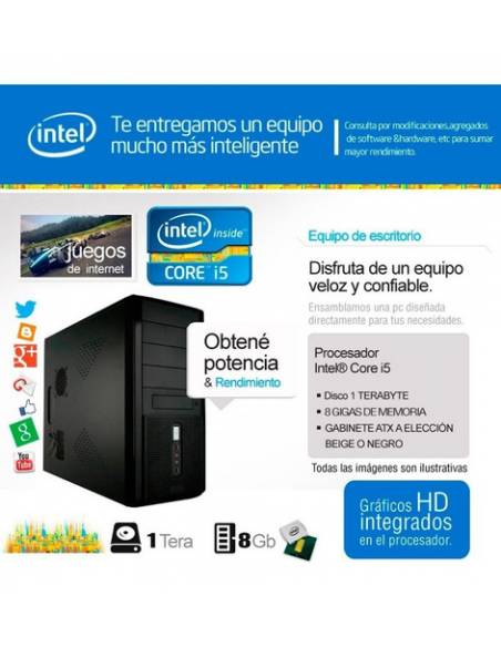 698453-MLA31352182023_072019,Pc Armada Intel Core I5 1 Tb 8gb Wi Fi Kit  Soft